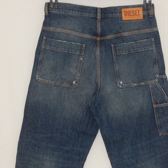 DIESEL D-FRANKY Regular Fit CARROT Men Cropped JEANS Dark Faded Ripped 32x30 NWT - Picture 10 of 12